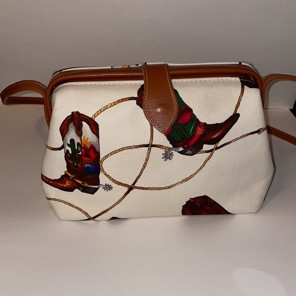Vintage Rare T. cappella Cowboy boot western shoulder bag Crossbody purse